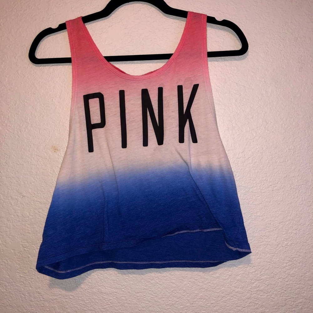 PINK red white and blue tank